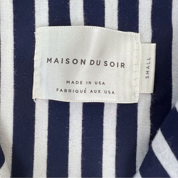 Maison Du Soir Monaco Pajama Set: Navy Stripe - Picture 10 of 14